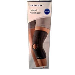 DonJoy Lateral J Patella Knee Support Brace with Hinge: Drytex, Right Leg, Small